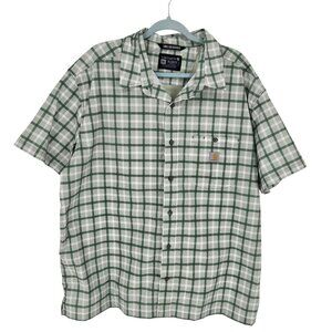 Carharrt force sun defender Mens 2XL plaid button up vented short sleeve tw6167